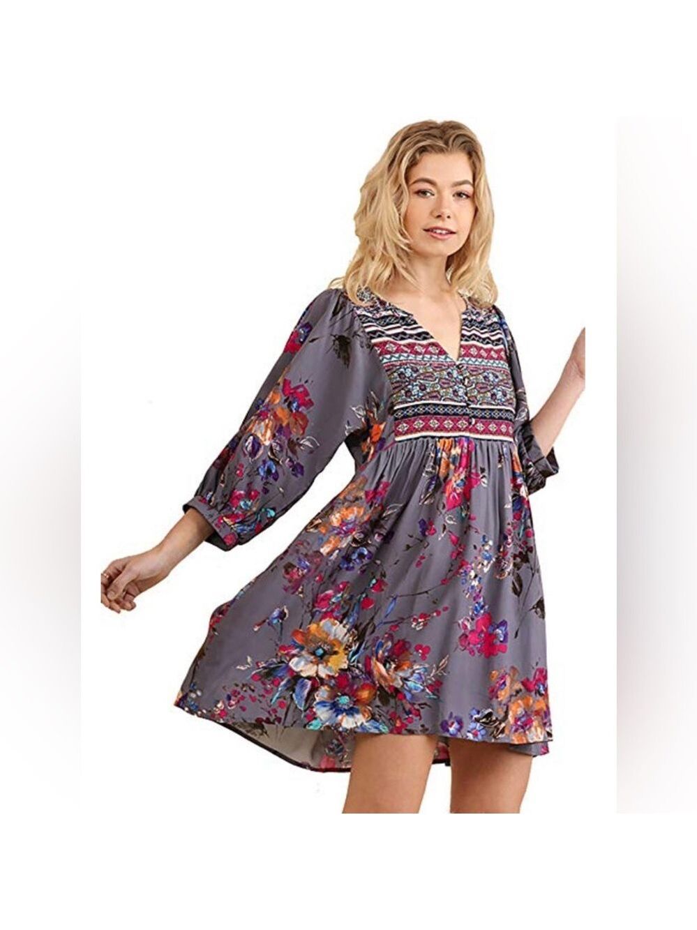 Umgee Alexandria Peasant Dress - Picture 5 of 6